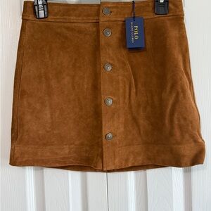 Polo by Ralph Lauren Brown Suede Skirt